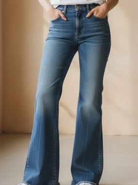 High-Rise Wide-Leg Blue Women's Jeans